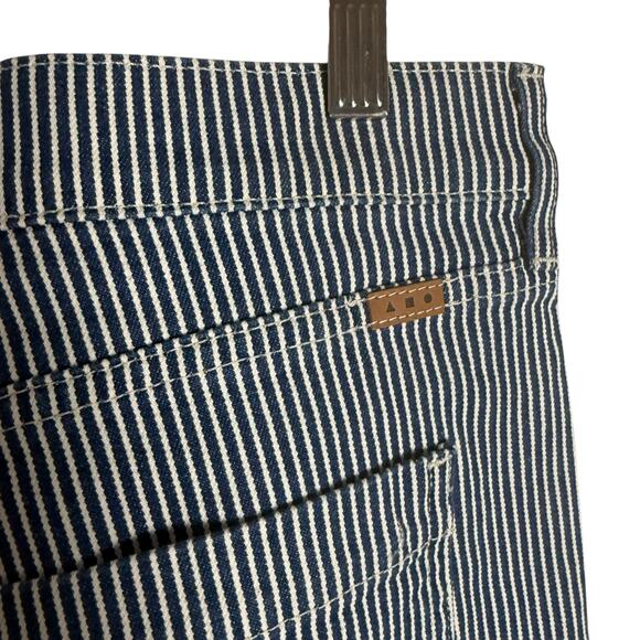 AYR Blue Striped Wide Leg High Rise Carpenter Pants Size 33 - Picture 6 of 9